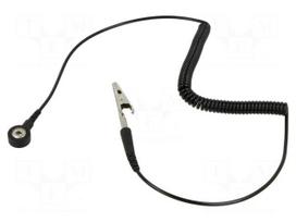 Connection cable | ESD,coiled | black | 1MΩ | 1.8m