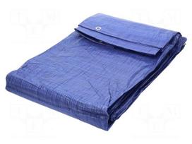 Tarpaulin | L: 4m | Width: 4m | polyetylene | blue | with metal rings