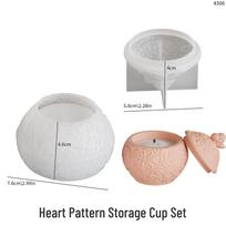 Poppy Heart Resin Storage Box Silicone Mold for DIY Aroma Candle or Gypsum Cup.