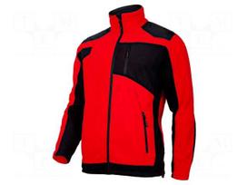 Fleece sweatshirt | Size: XXL | red-black | 290g/m2