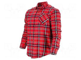 Shirt | Size: XXL | red-navy blue | flannel,furlined | 170g/m2