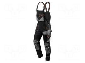 Dungarees | Size: XS | black | HD | slim | 285g/m2 | protective bib pants