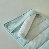 Adjustable Pure Cotton Cylindrical Neck Pillow - Cervical Vertebra Support and Neck Protector 140cm Fiber Fill šviesiai mėlyna spalva