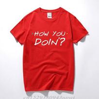 Summer Tops TShirt Homme ONeck Short Sleeve 100 Cotton How You Doin Friends Tv Show Dark Graphic T Shirts For Men S