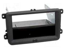 Radio frame | Seat,VW,Škoda | 2 DIN | black/rubber-touch