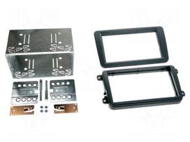 Radio frame | Seat,VW,Škoda | 2 DIN | black/rubber-touch
