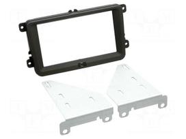 Radio frame | Seat,VW,Škoda | 2 DIN | black/rubber-touch