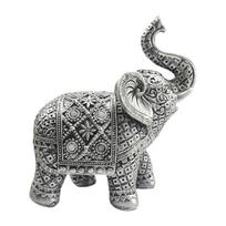 Elephant Figurine Table Centerpiece Creative Resin Art Crafts Decorative Statue for Bedroom Fireplace Cabinet Bookshelf Office sidabras
