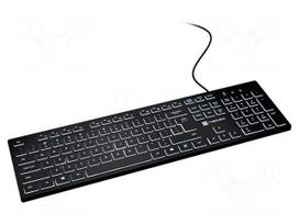Keyboard | HERRING GLOW | black | USB A plug | wired,slim,US layout