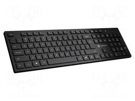 Keyboard | HERRING | black | USB A plug | wireless,slim,US layout