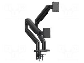 Holder | table edge | 20kg | 45" | black | Arm len: 621mm | monitor x2