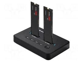 Docking station | USB 3.2 Gen 1 | PnP | black | Support: M.2 NVMe SSD