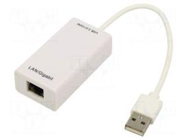 USB to Ethernet adapter | RJ45 socket,USB A plug | USB 2.0 | white