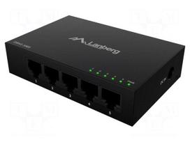 Switch Ethernet | DC socket,RJ45 socket x5 | black | 10Gbps