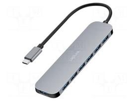 Hub USB | USB A socket x7,USB C socket,USB C plug | grey | 5Gbps