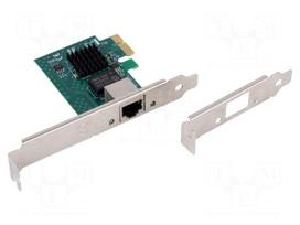 PC extension card: PCIe | PCIe,RJ45 socket | brackets on slot