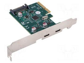 PC extension card: PCIe | PCIe,USB C socket x2 | brackets on slot