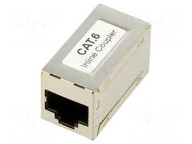 RJ 45 coupler | RJ45 socket,both sides | connection 1: 1 | silver