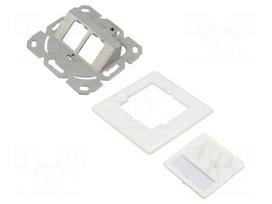 Wall socket | Keystone | white | RJ45 socket x2 | Enclos.mat: ABS
