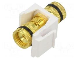 Speaker coupler | Keystone | banana 4mm socket,both sides | white