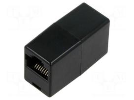 RJ 45 coupler | RJ45 socket,both sides | connection 1: 1 | black