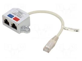 Splitter | RJ45 socket x2,RJ45 plug x1 | Cat 5 | 0.15m | F/UTP