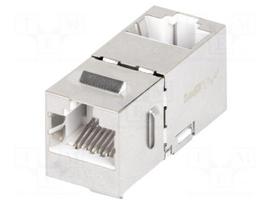 RJ 45 coupler | Keystone | RJ45 socket,both sides | silver | 8p8c