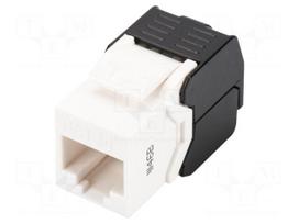 RJ45 module | Keystone | RJ45 socket | white,black | on cable | Cat 5e