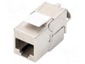 RJ45 module | Keystone | silver | on cable | Cat 6a | RJ45 socket | 8p8c