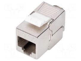 RJ45 module | Keystone | RJ45 socket | silver | on cable | Cat 6 | 8p8c