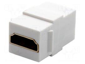 HDMI coupler | Keystone | HDMI socket,both sides | HDMI 2.0 | white
