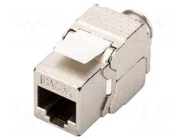 RJ45 module | Keystone | RJ45 socket | silver | on cable | Cat 5e | 8p8c