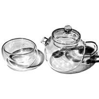 1Pcs 120ML Mini Glass Teapot And 50ml Double Glass Cup Japanese Style Tea Maker Heat-resistant Small Pot Filter Teaset