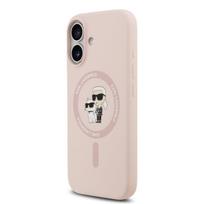 Karl Lagerfeld Liquid Silicone Karl and Choupette MagSafe Case for iPhone 17 / Pink