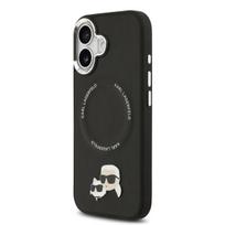 Karl Lagerfeld PU Karl and Choupette Heads Pins MagSafe Case for iPhone 17 / black