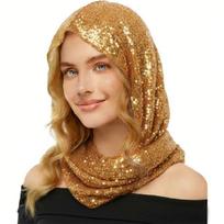 Women's Sequined Accessory Hair Scarf Headscarf for Celebrations Daily Activity and Stylish Hair Decoration auksas
