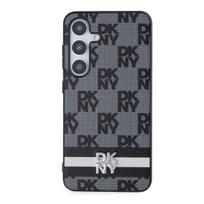 DKNY PU Leather Checkered Pattern and Stripe Case for Samsung Galaxy S24 / black