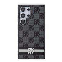 DKNY PU Leather Checkered Pattern and Stripe Case for Samsung Galaxy S24 Ultra / black
