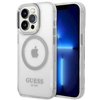 Guess GUHMP14LHTRMS Metal Outline Magsafe Hardcase for iPhone 14 Pro 6,1" / silver
