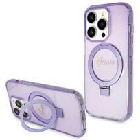 Guess GUHMP14XHRSGSU Hardcase Ring Stand Script Glitter MagSafe for iPhone 14 Pro Max 6.7" / purple