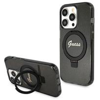 Guess GUHMP14XHRSGSK Hardcase Ring Stand Script Glitter MagSafe for iPhone 14 Pro Max 6.7" / black