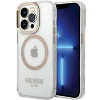 Guess GUHMP15SHTRMD Metal Outline Magsafe Hard Case for iPhone 15 / 14 / 13 6.1" / gold