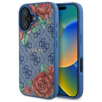 Guess GUHMP16SP4ROPEMCB Hardcase 4G Flowers Print MagSafe for iPhone 16 6.1" / blue