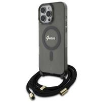 Guess GUHMP16XHCTSGNSK Crossbody Cord Script MagSafe Hardcase for iPhone 16 Pro Max 6.9" / black
