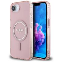 Guess IML Glitter Circle MagSafe Case for iPhone 16e/17e / pink