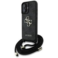 Case Guess 4G Big Logo Cord Stap Crossbody for iPhone 16 Plus / black