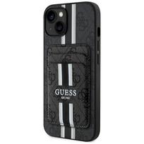 Guess 4G Stripes with wallet Magsafe Case for iPhone 15 / black