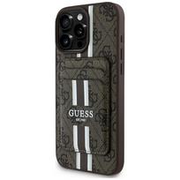 Guess 4G Stripes with wallet Magsafe Case for iPhone 16 Pro Max / brown