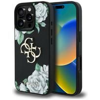 Guess Grained Roses Big 4G logo Case for iPhone 16 Pro Max / black