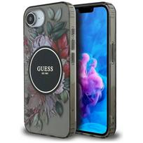 Guess IML Flowers MagSafe Case for iPhone 16e / black